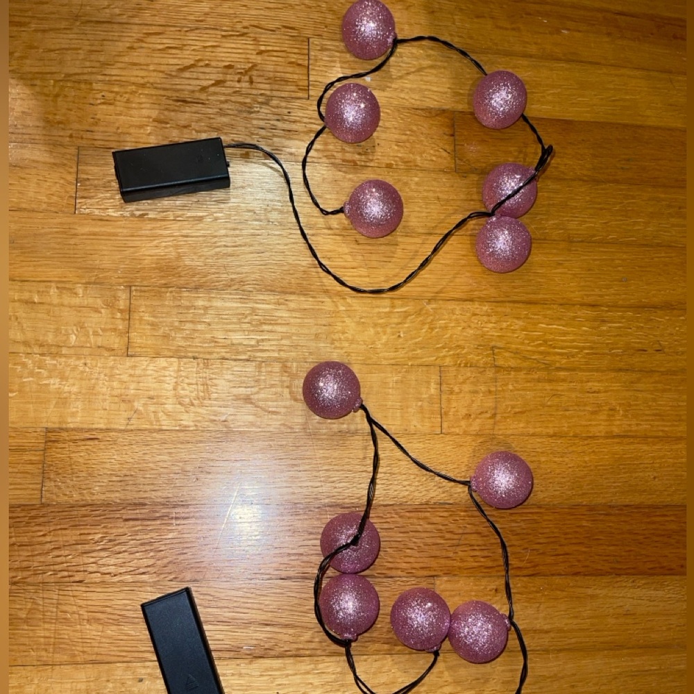 Pink Glitter Ball Lights 2ft